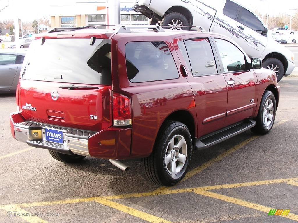 2007 Armada SE 4x4 - Red Brawn / Sand photo #6