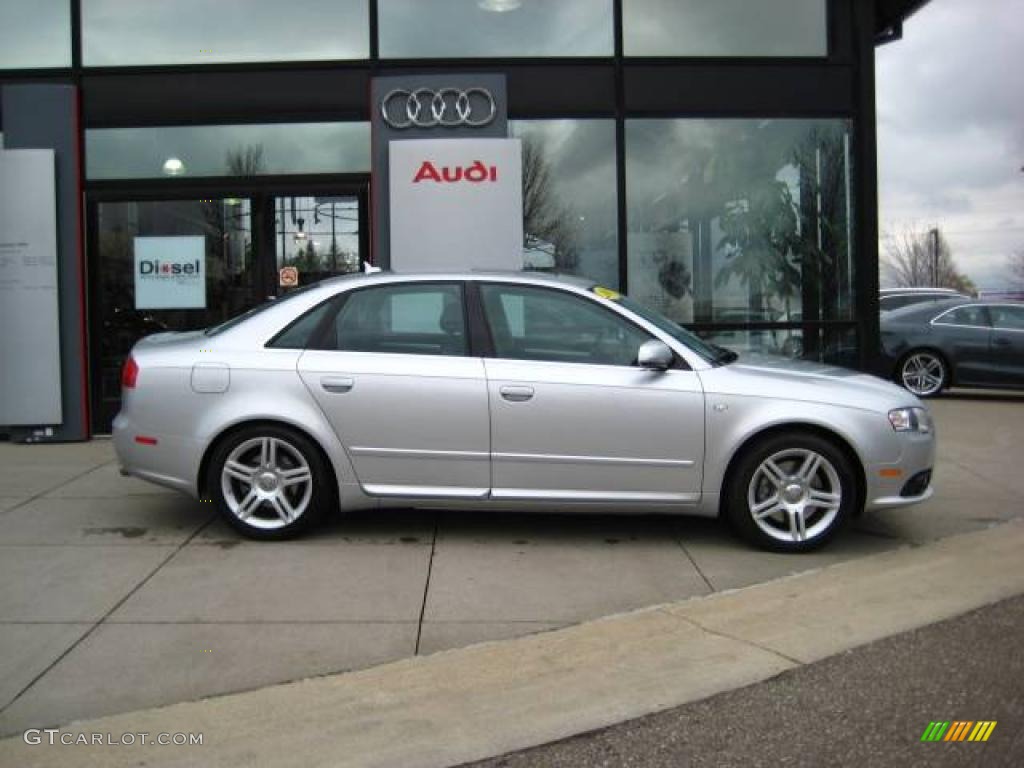 2008 A4 2.0T quattro Sedan - Light Silver Metallic / Black photo #7