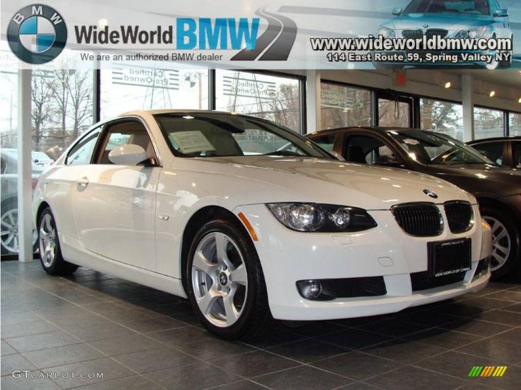 2007 3 Series 328xi Coupe - Alpine White / Cream Beige photo #1
