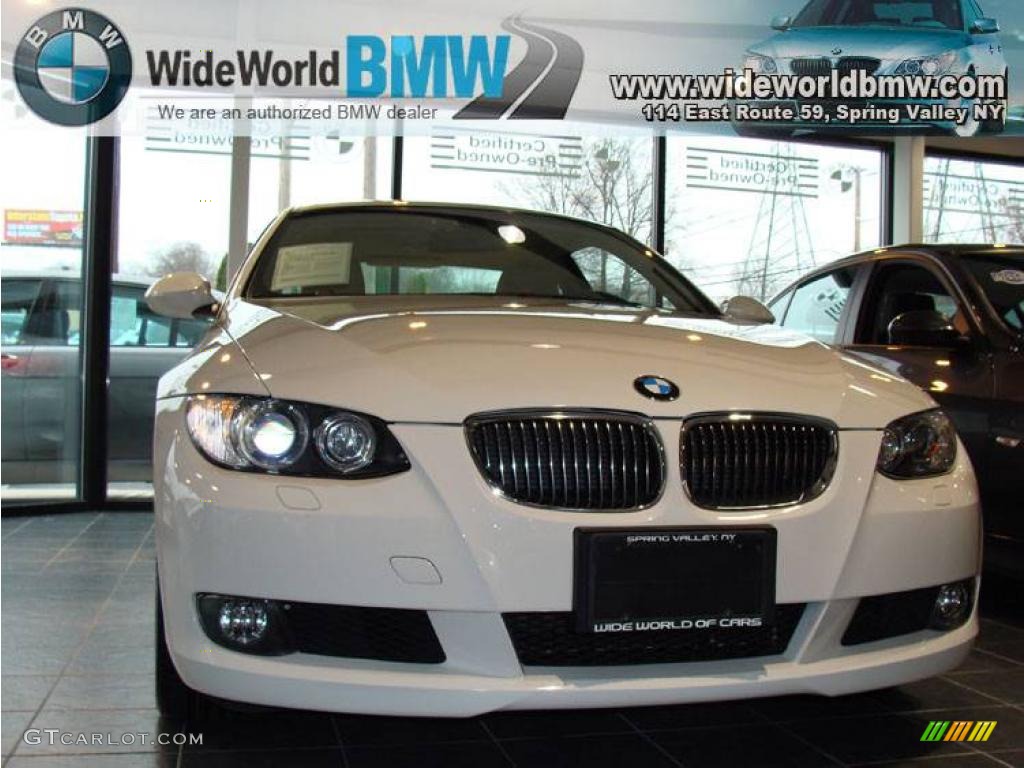 2007 3 Series 328xi Coupe - Alpine White / Cream Beige photo #2