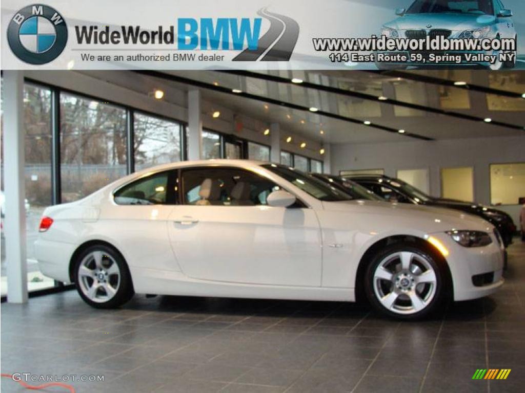 2007 3 Series 328xi Coupe - Alpine White / Cream Beige photo #3