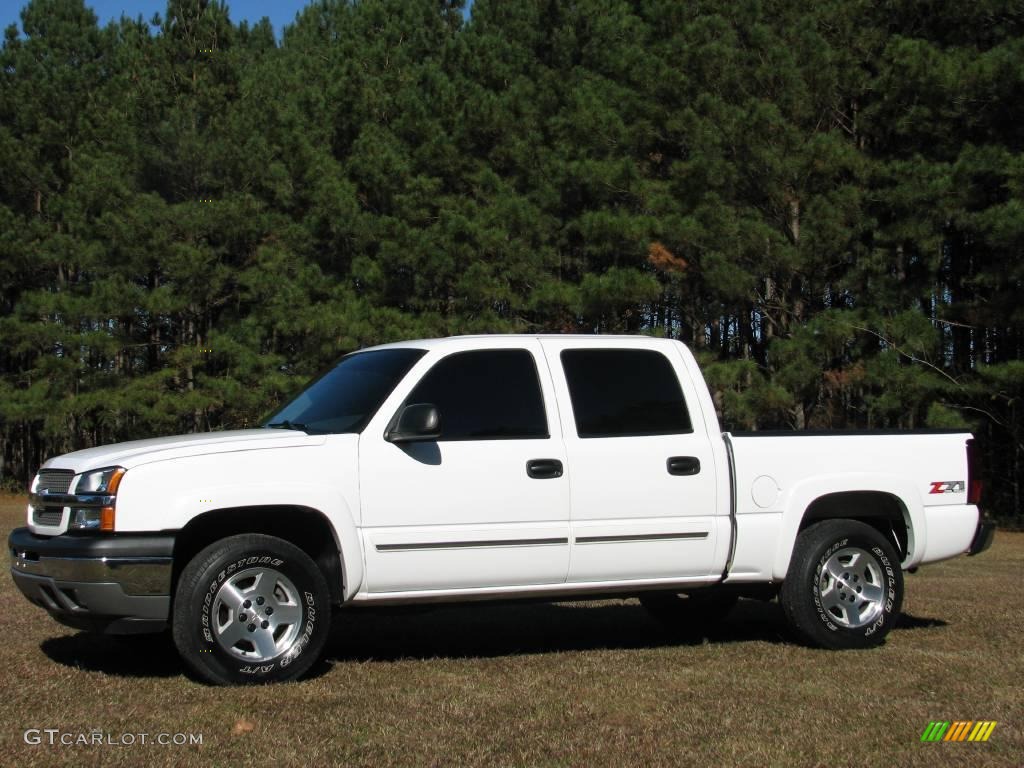 2005 Silverado 1500 Z71 Crew Cab 4x4 - Summit White / Dark Charcoal photo #6