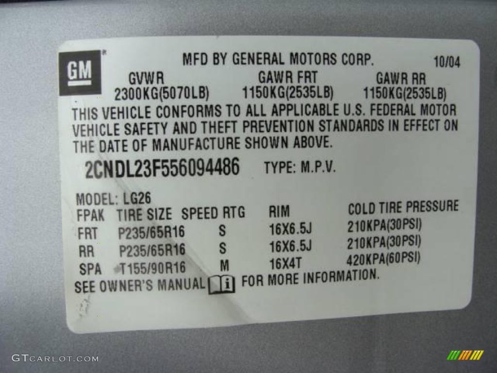 2005 Equinox LS AWD - Galaxy Silver Metallic / Light Gray photo #15