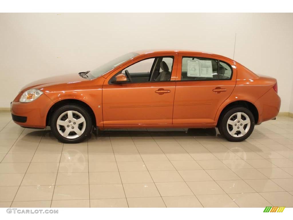 2007 Cobalt LT Sedan - Sunburst Orange Metallic / Gray photo #4