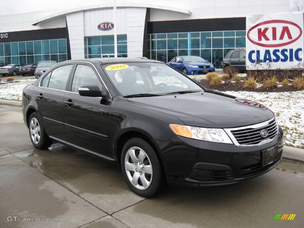 2009 Optima LX - Ebony Black / Gray photo #1