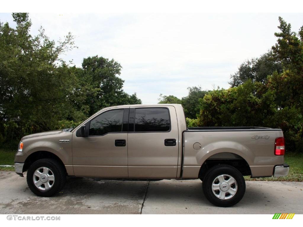 2004 F150 XLT SuperCrew 4x4 - Arizona Beige Metallic / Tan photo #5