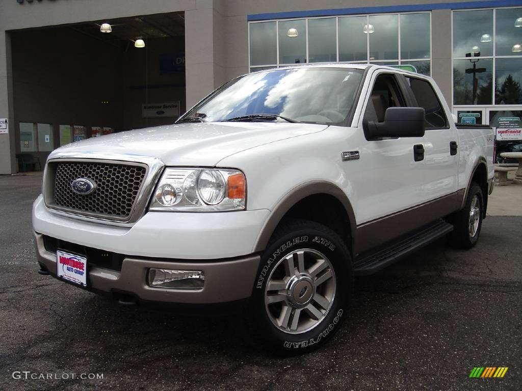 2005 F150 Lariat SuperCrew 4x4 - Oxford White / Tan photo #1