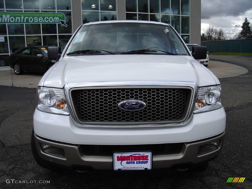 2005 F150 Lariat SuperCrew 4x4 - Oxford White / Tan photo #8