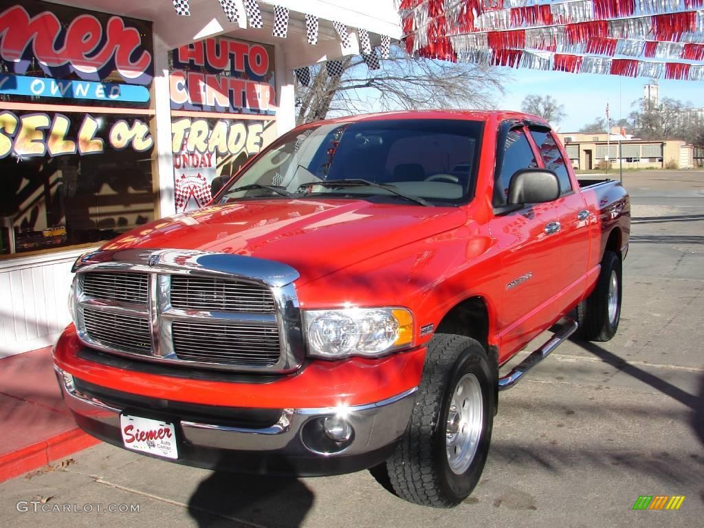 2004 Ram 1500 SLT Quad Cab 4x4 - Flame Red / Dark Slate Gray photo #5