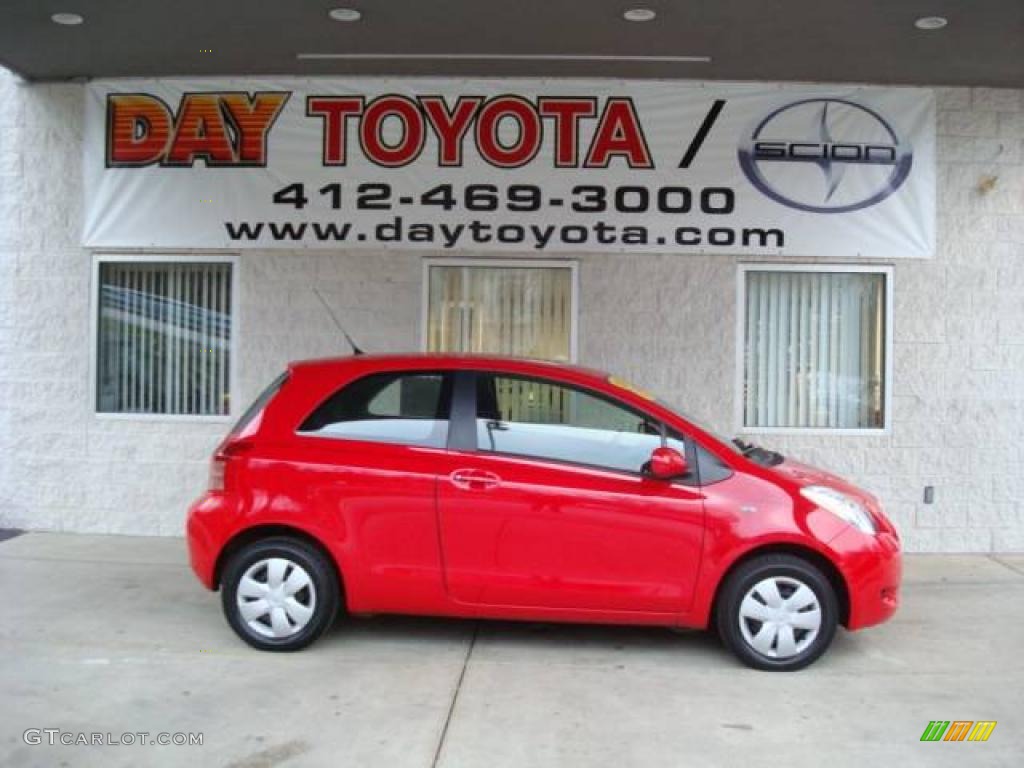 2007 Yaris 3 Door Liftback - Absolutely Red / Dark Charcoal photo #1