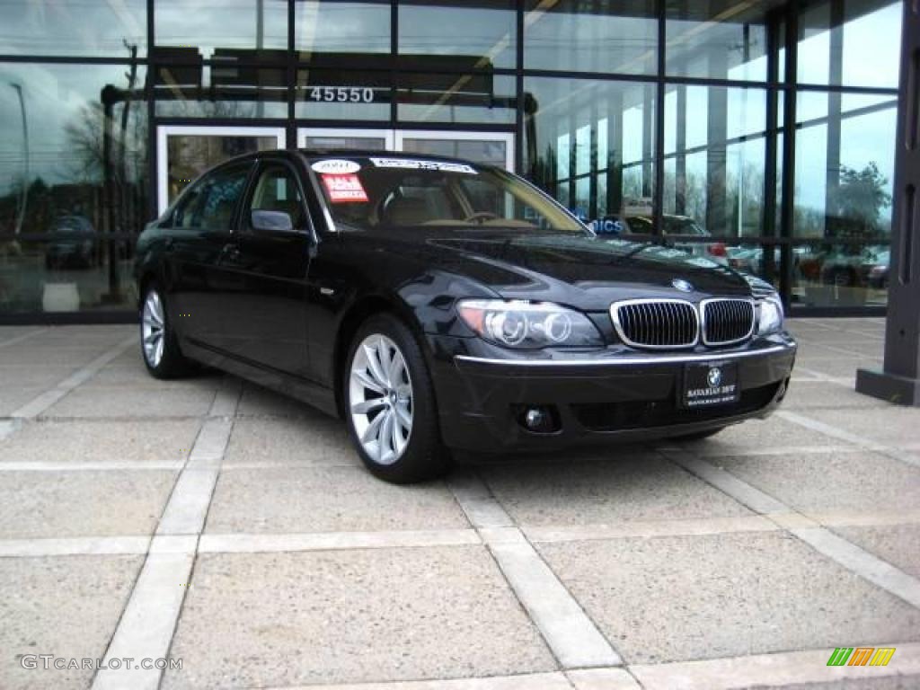 2007 7 Series 750Li Sedan - Black Sapphire Metallic / Beige photo #1