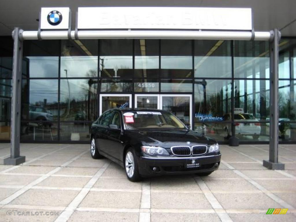 2007 7 Series 750Li Sedan - Black Sapphire Metallic / Beige photo #2