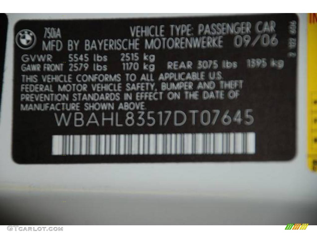 2007 7 Series 750i Sedan - Alpine White / Black photo #7