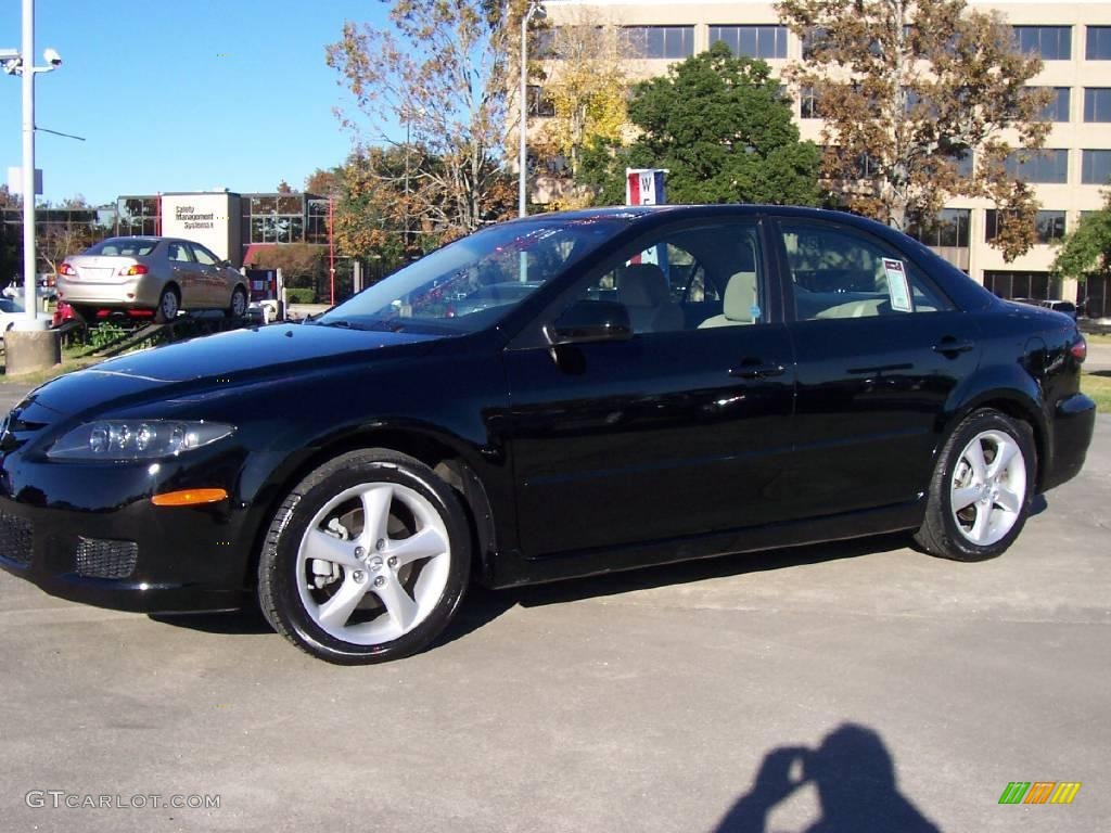 2008 MAZDA6 i Touring Sedan - Onyx Black / Beige photo #1