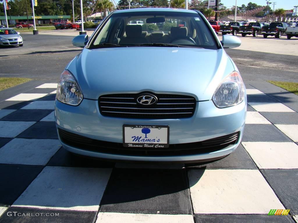 2008 Accent GLS Sedan - Ice Blue / Beige photo #5