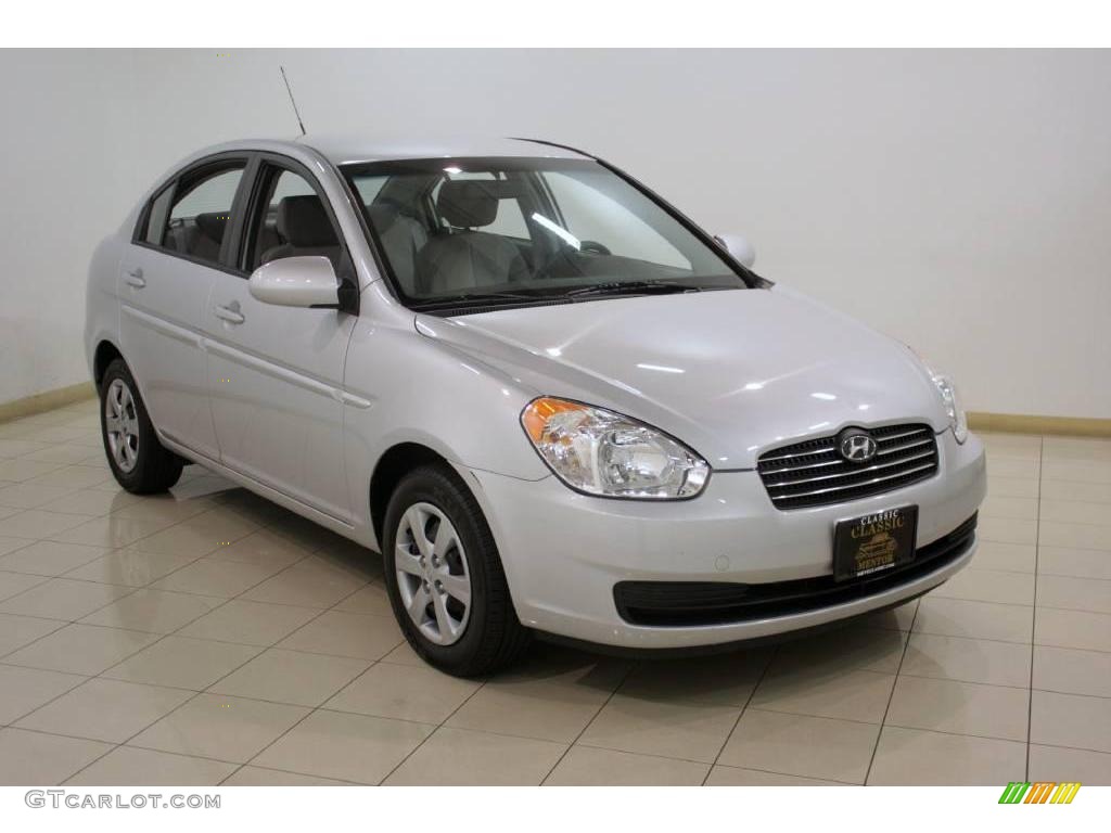 2008 Accent GLS Sedan - Platinum Silver / Gray photo #1