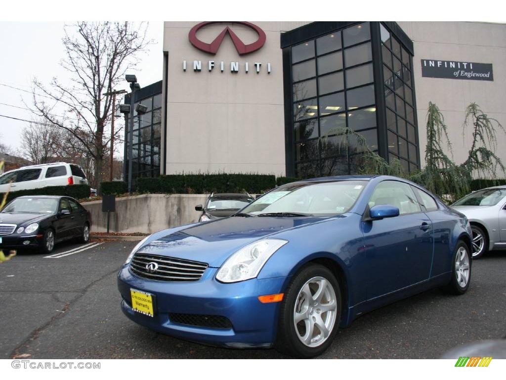 2007 G 35 Coupe - Athens Blue Pearl Metallic / Wheat Beige photo #1