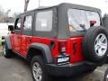 2008 Flame Red Jeep Wrangler Unlimited X 4x4  photo #6