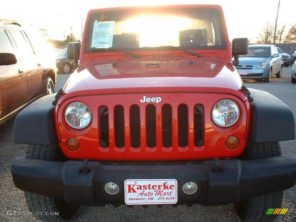 2008 Wrangler X 4x4 - Flame Red / Dark Slate Gray/Medium Slate Gray photo #2