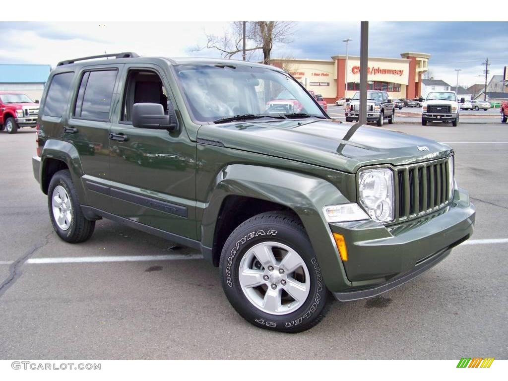 2009 Liberty Sport 4x4 - Jeep Green Metallic / Dark Slate Gray photo #3