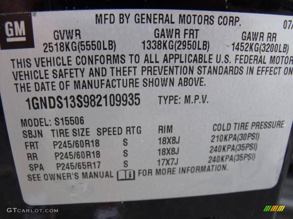 2008 TrailBlazer LT - Black / Light Gray photo #24