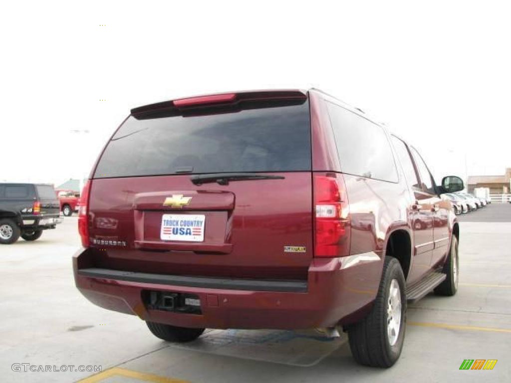 2009 Suburban LT 4x4 - Dark Cherry Metallic / Light Titanium/Dark Titanium photo #6