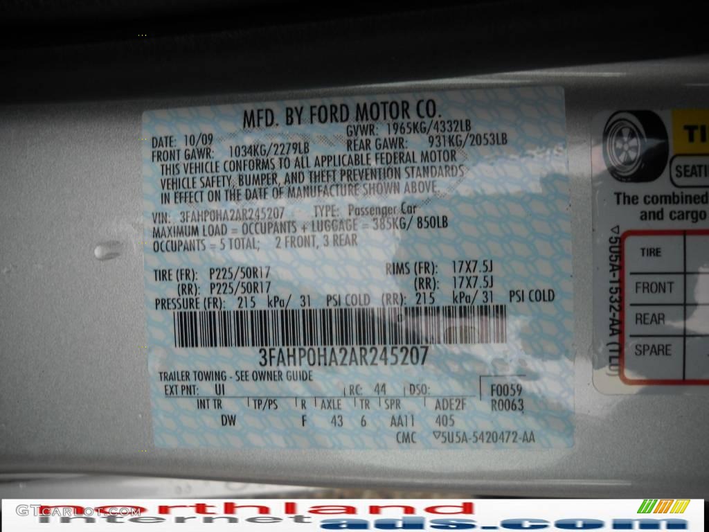2010 Fusion SE - Brilliant Silver Metallic / Charcoal Black photo #12