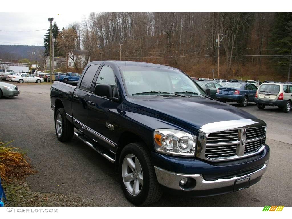 2008 Ram 1500 Laramie Quad Cab 4x4 - Patriot Blue Pearl / Medium Slate Gray photo #17