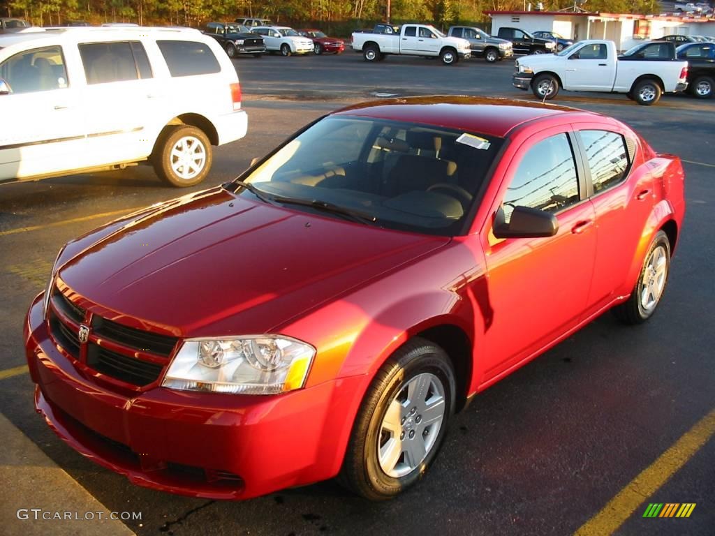 2010 Avenger SXT - Inferno Red Crystal Pearl / Dark Slate Gray photo #2