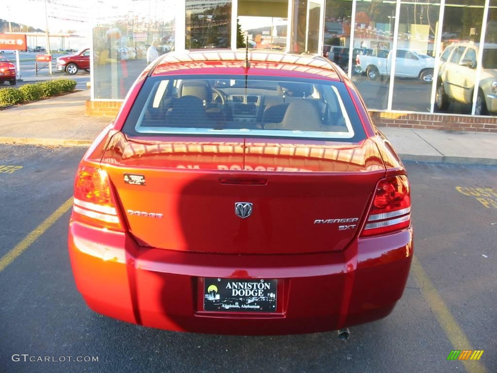 2010 Avenger SXT - Inferno Red Crystal Pearl / Dark Slate Gray photo #4