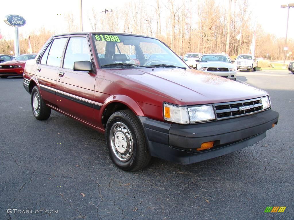 1987 Corolla Deluxe - Wine Red Metallic / Gray photo #1