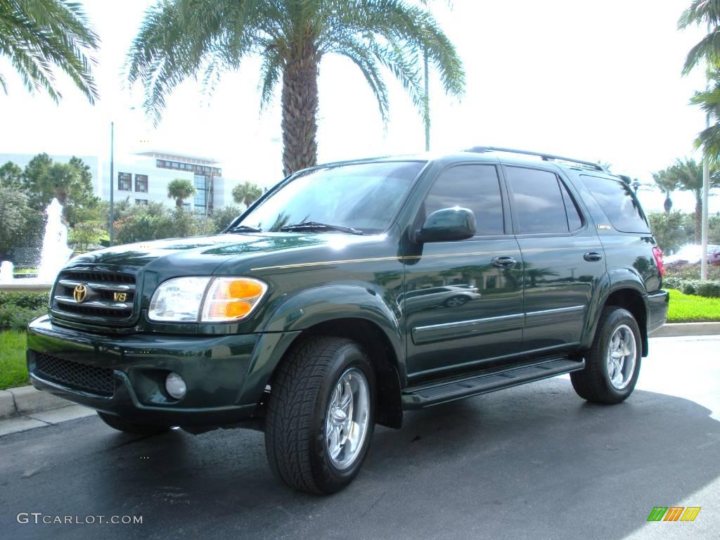 2002 Sequoia Limited - Imperial Jade Green Mica / Oak photo #2