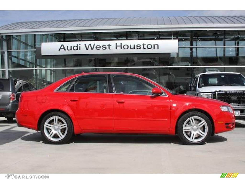 2007 A4 2.0T Sedan - Brilliant Red / Beige photo #1