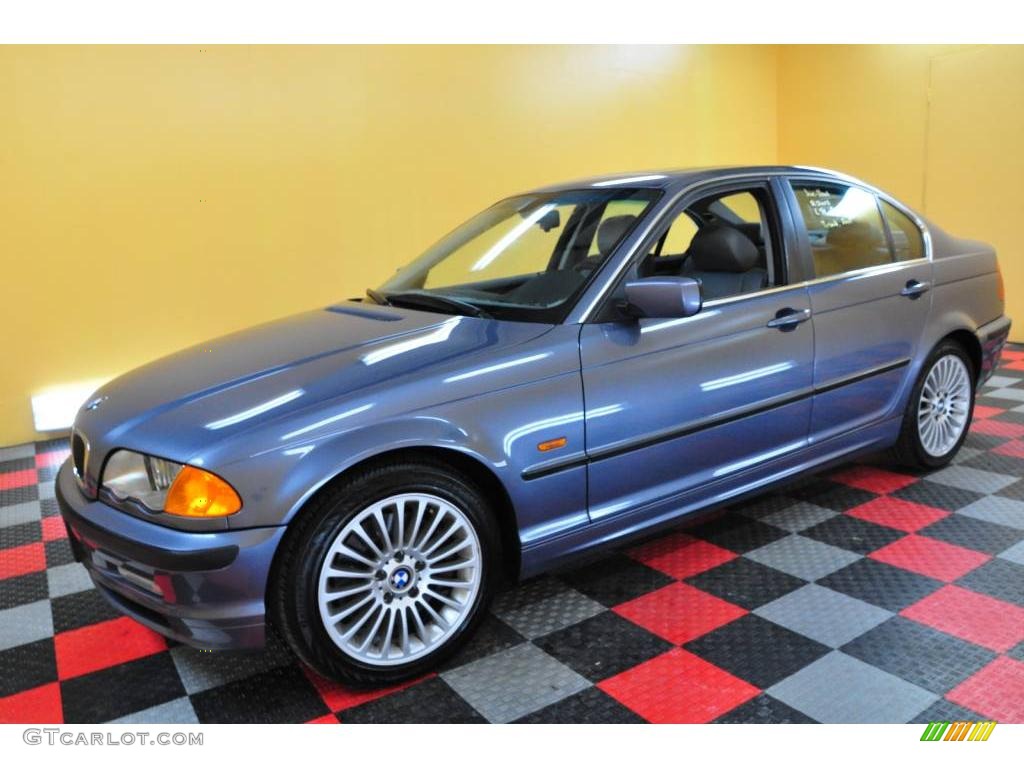 2001 3 Series 330i Sedan - Steel Blue Metallic / Grey photo #3