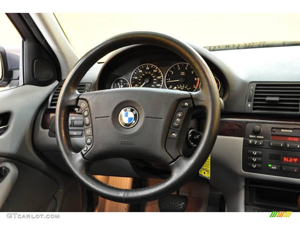 2001 3 Series 330i Sedan - Steel Blue Metallic / Grey photo #7