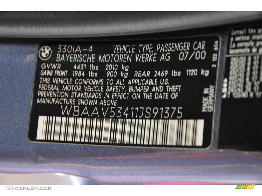 2001 3 Series 330i Sedan - Steel Blue Metallic / Grey photo #12