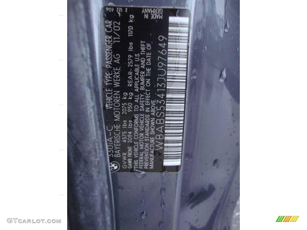 2003 3 Series 330i Convertible - Steel Blue Metallic / Grey photo #37