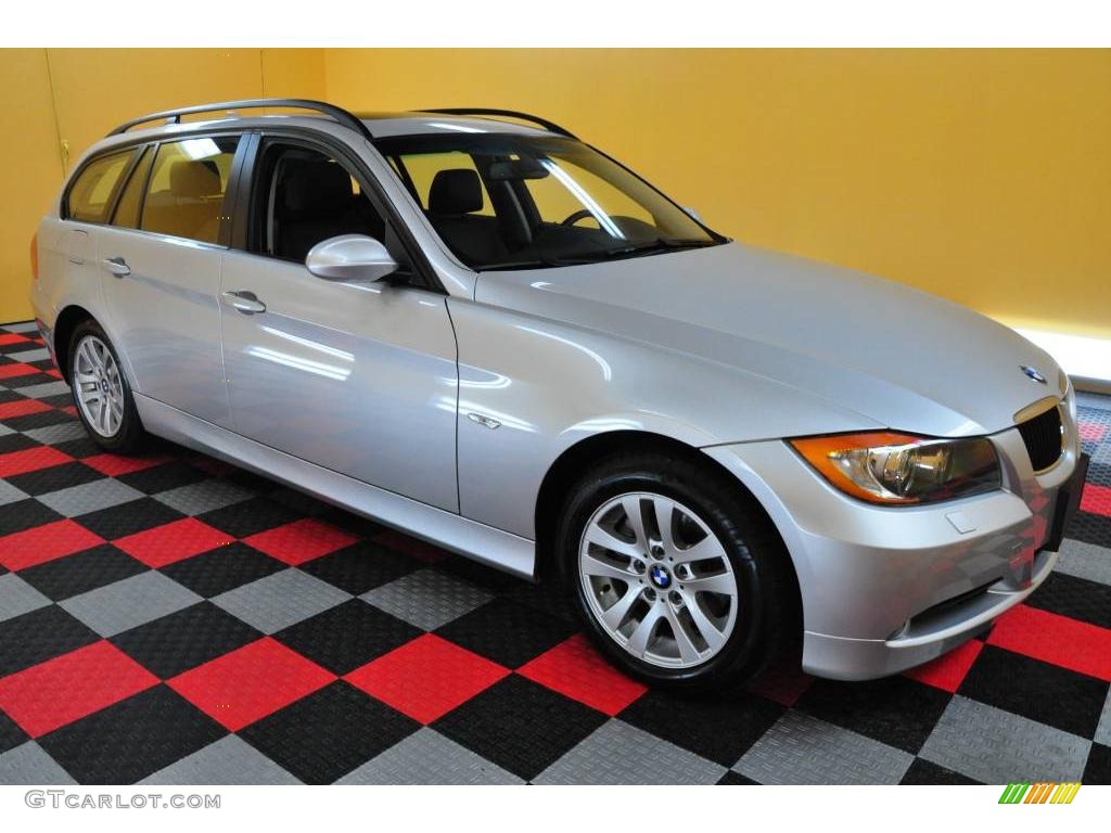 2007 3 Series 328xi Wagon - Titanium Silver Metallic / Black photo #1