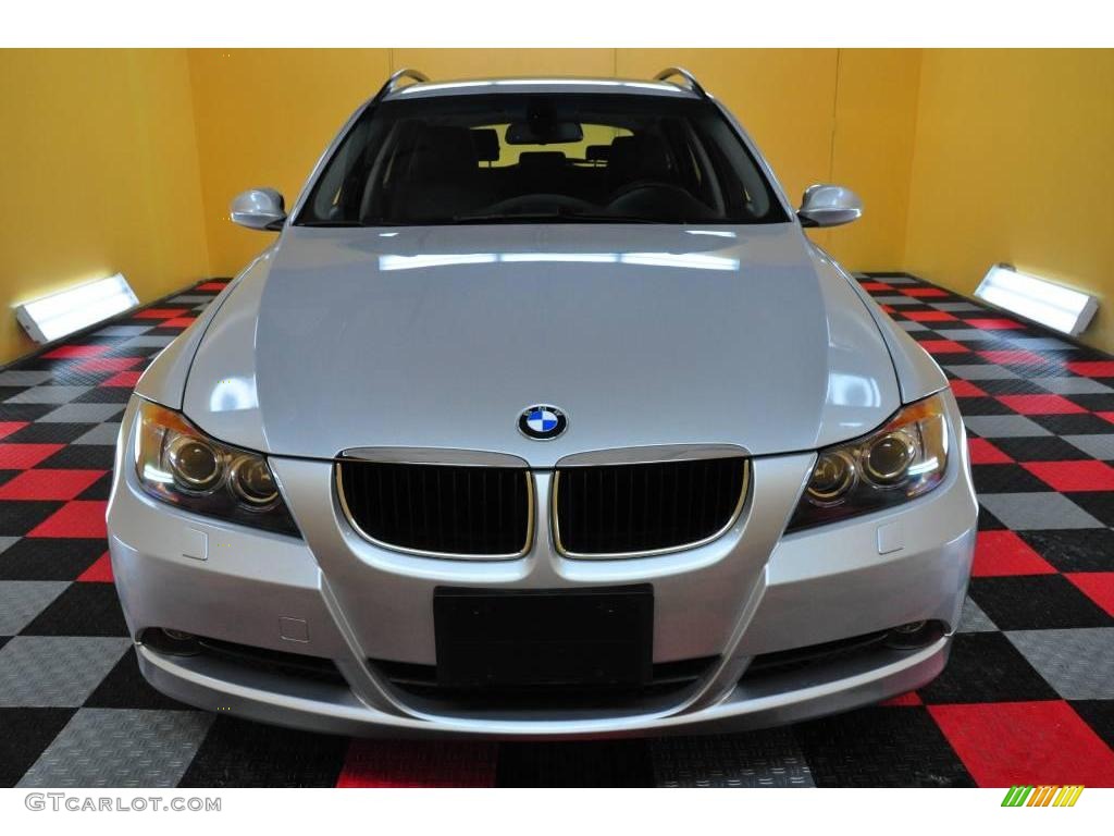 2007 3 Series 328xi Wagon - Titanium Silver Metallic / Black photo #2