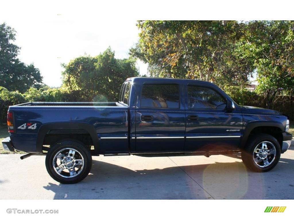 2001 Silverado 2500HD LS Crew Cab 4x4 - Indigo Blue Metallic / Tan photo #11