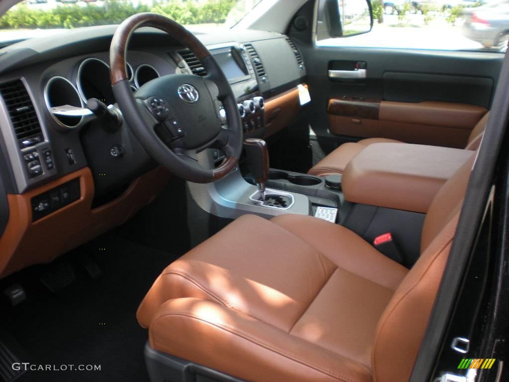 2010 Tundra Platinum CrewMax 4x4 - Black / Red Rock photo #6