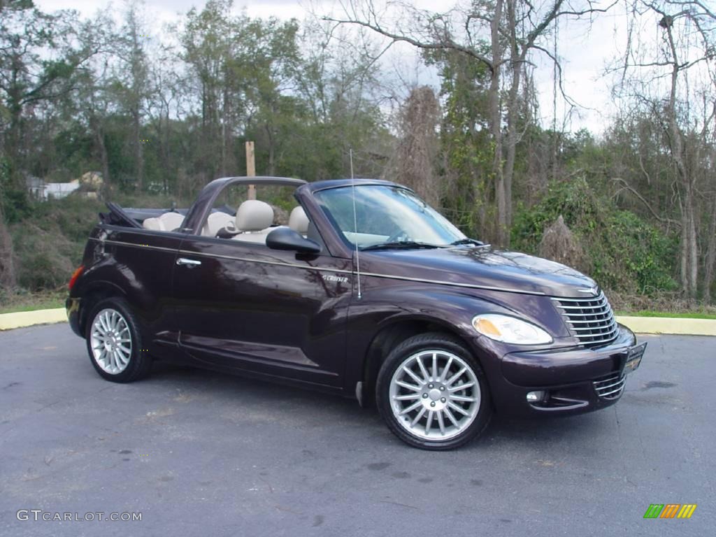 2005 PT Cruiser GT Convertible - Dark Plum Pearl / Taupe/Pearl Beige photo #1