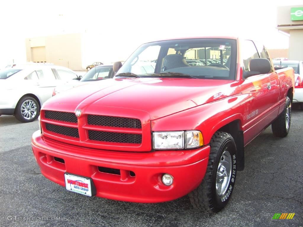 1999 Ram 1500 Sport Extended Cab - Flame Red / Agate Black photo #1