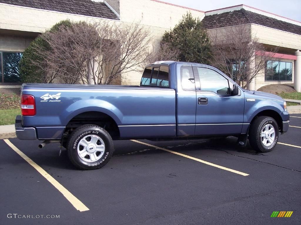 2004 F150 XLT Regular Cab 4x4 - Medium Wedgewood Blue Metallic / Tan photo #6