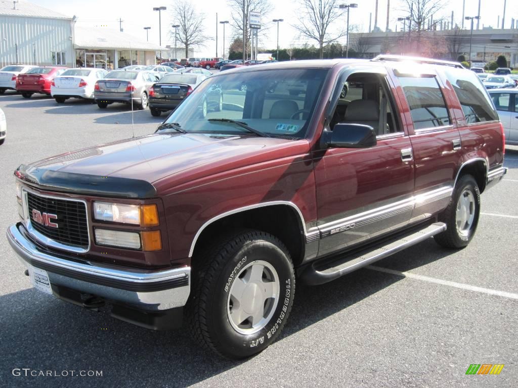 1999 Yukon SLT 4x4 - Dark Toreador Red Metallic / Gray photo #4