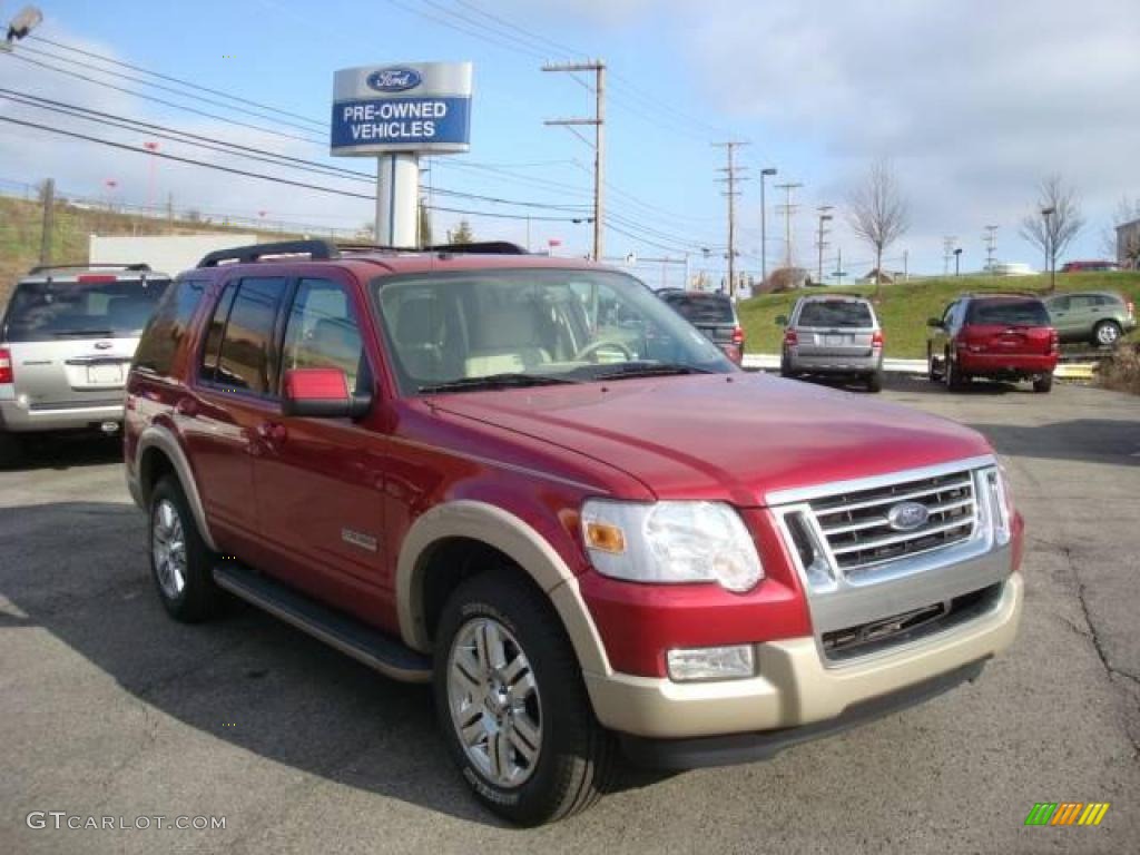 2008 Explorer Eddie Bauer 4x4 - Redfire Metallic / Camel photo #1