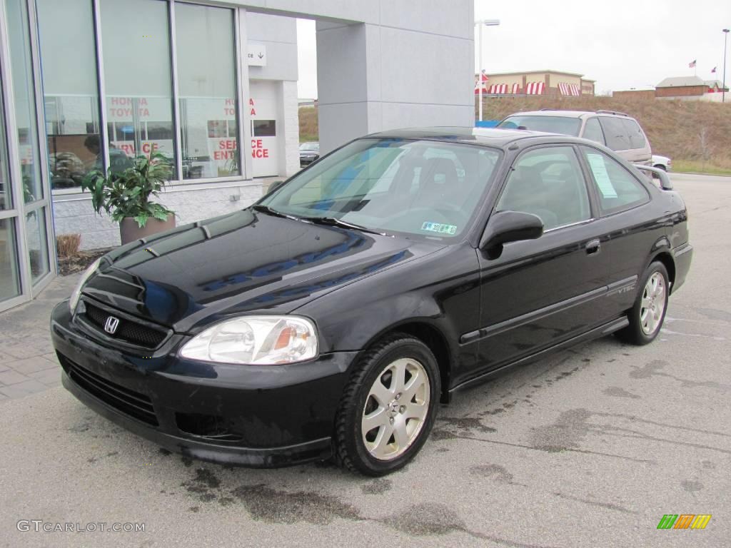 1999 Civic Si Coupe - Flamenco Black Pearl / Dark Gray photo #2
