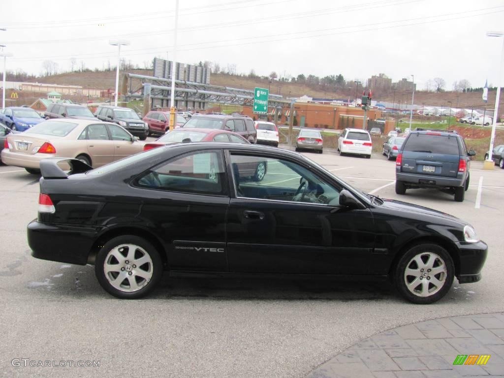 1999 Civic Si Coupe - Flamenco Black Pearl / Dark Gray photo #9