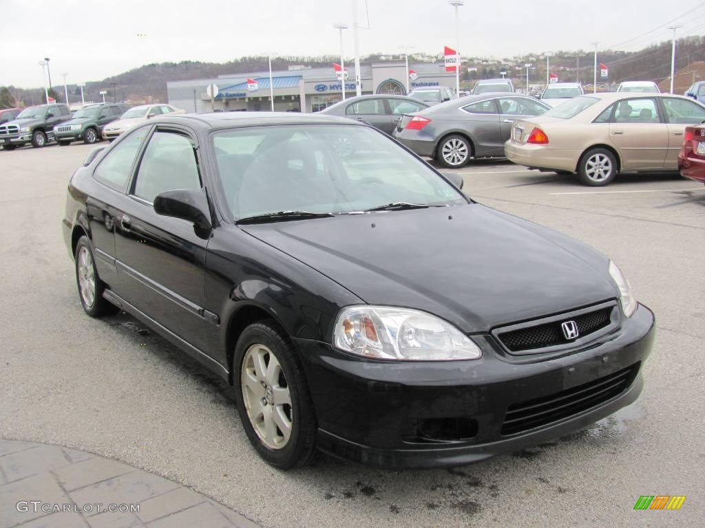 1999 Civic Si Coupe - Flamenco Black Pearl / Dark Gray photo #10