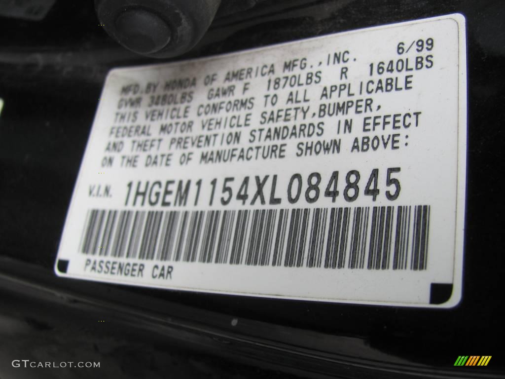 1999 Civic Si Coupe - Flamenco Black Pearl / Dark Gray photo #19
